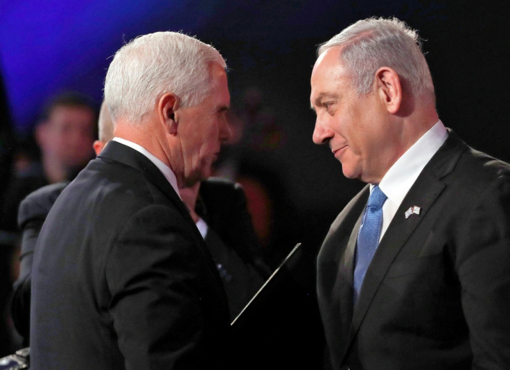 Mike Pence and Benjamin Netanyahu