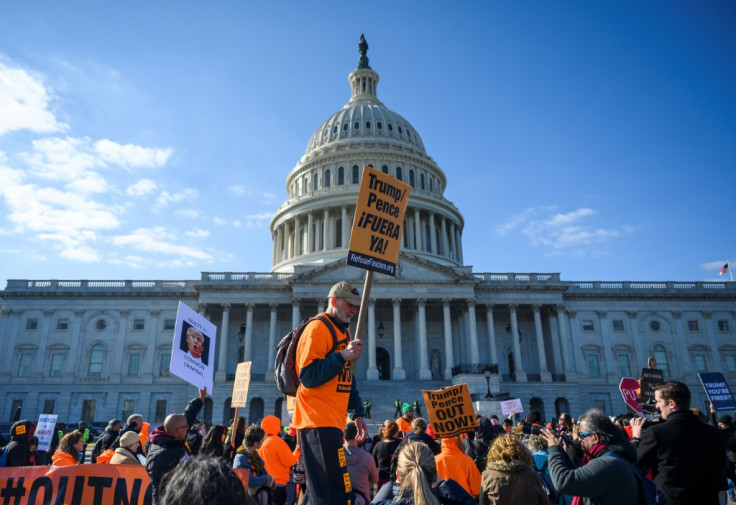 Protesters outside US Capitol Building