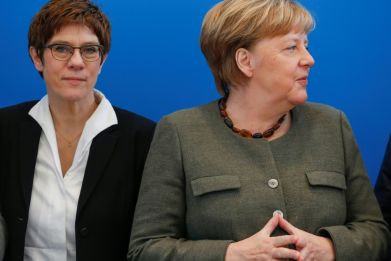 Annegret Kramp-Karrenbauer and Angela Merkel