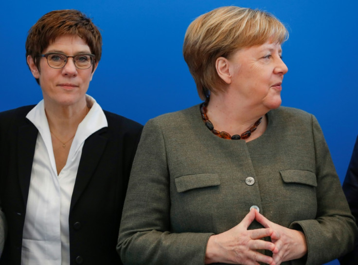 Annegret Kramp-Karrenbauer and Angela Merkel