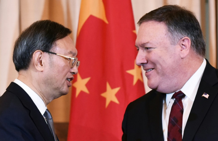 Yang Jiechi and Mike Pompeo