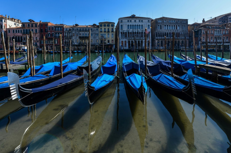Empty gondolas in Venice