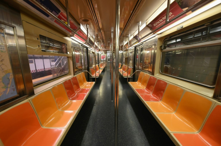 An empty NY subway car