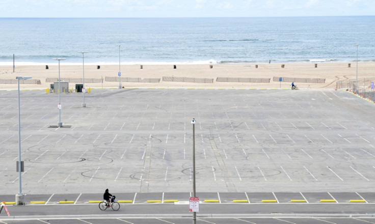 Empty Santa Monica beach