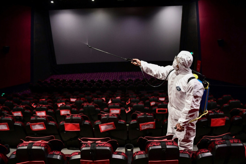 A theatre being disinfected