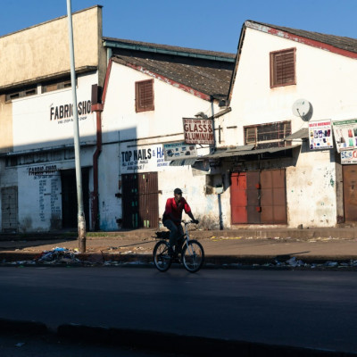 A cyclist in Harare