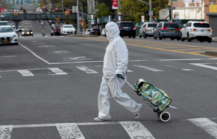 A woman wearing a hazmat suit A woman wearing a hazmat suit