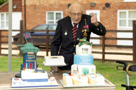 Captain Tom Moore celebrates his 100th birthday