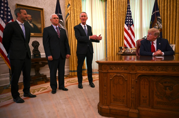Trump with Mike Pence and his officials