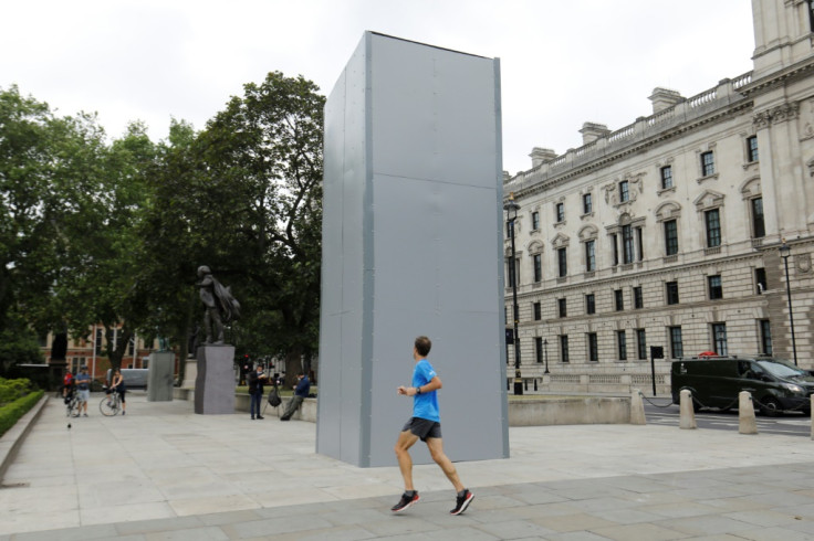 Authorities boarded up several statues in London