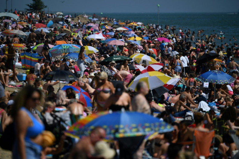 Beachgoers enjoy sunshine at Southend on Sea
