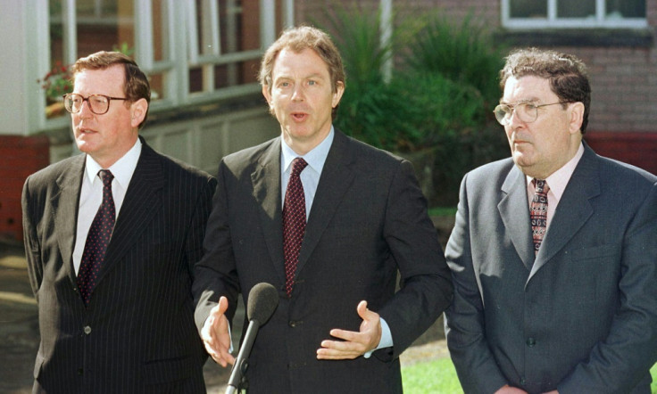 David Trimble, Tony Blair and John Hume