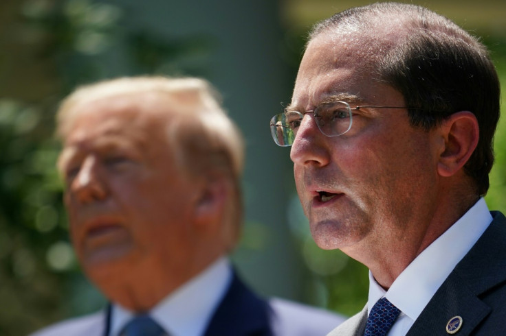 US Health Secretary Alex Azar with Trump