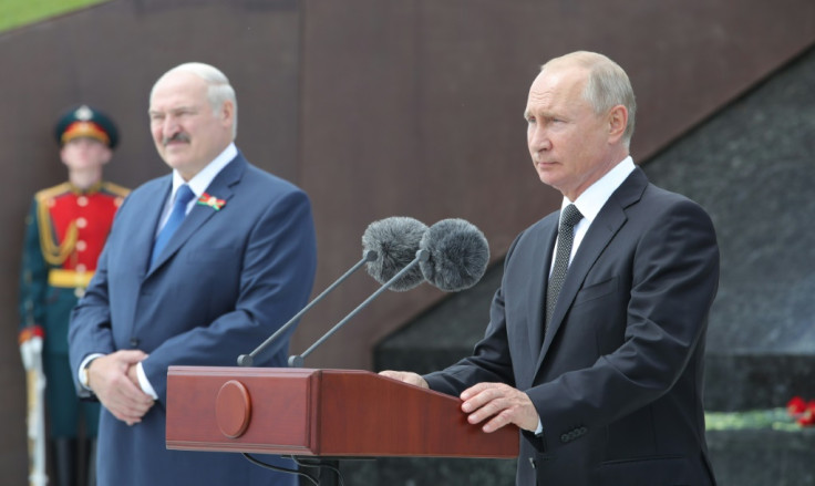 Alexander Lukashenko with Vladimir Putin in June