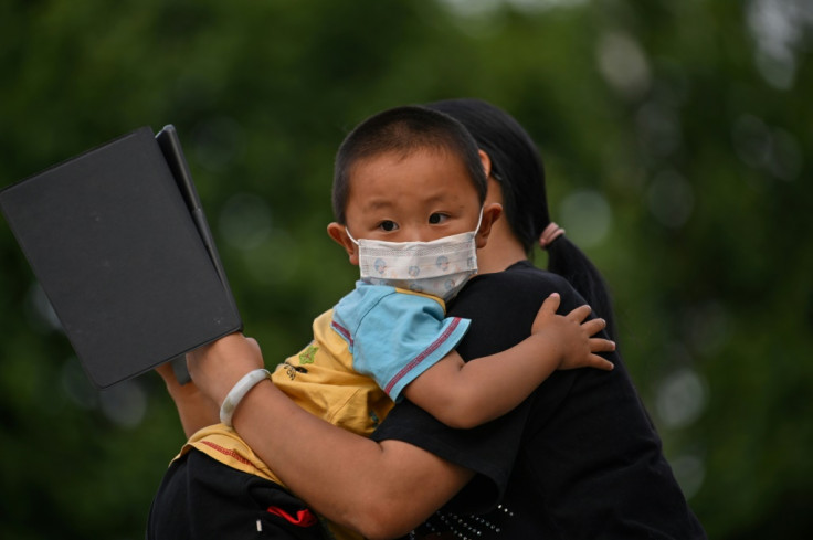 Child wearing a mask