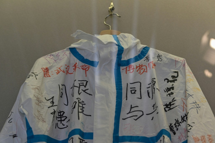 An autographed hazmat suit