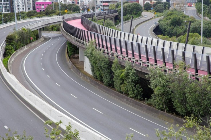 The normally busy central motorway is deserted
