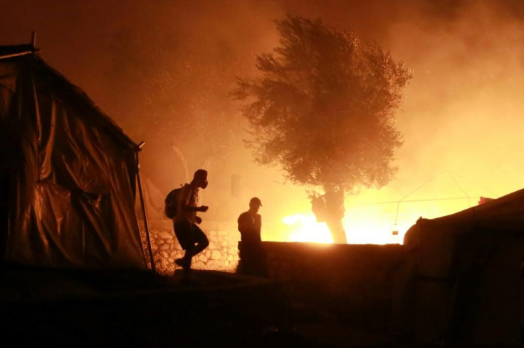 Greece Migrant Camp Blaze