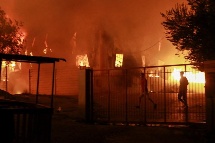 Greece Migrant Camp Blaze