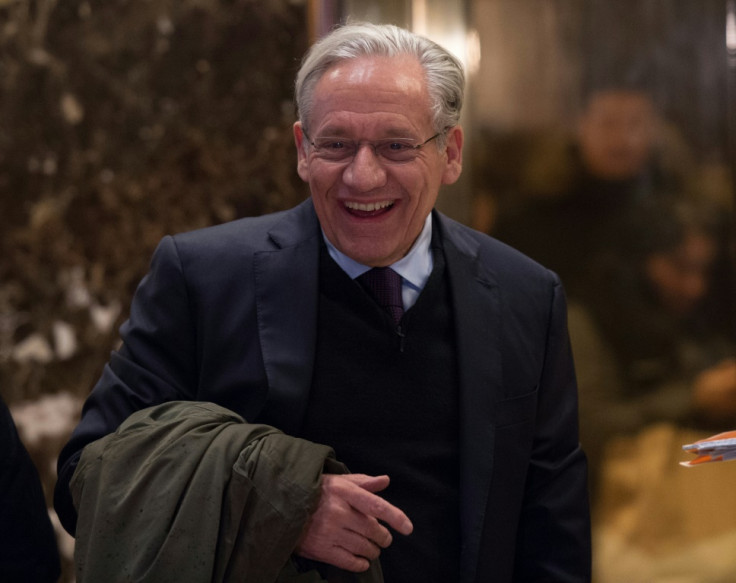 Bob Woodward arrives at Trump Tower 