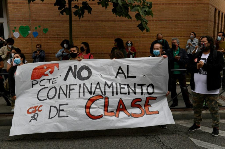 Protesters in Madrid