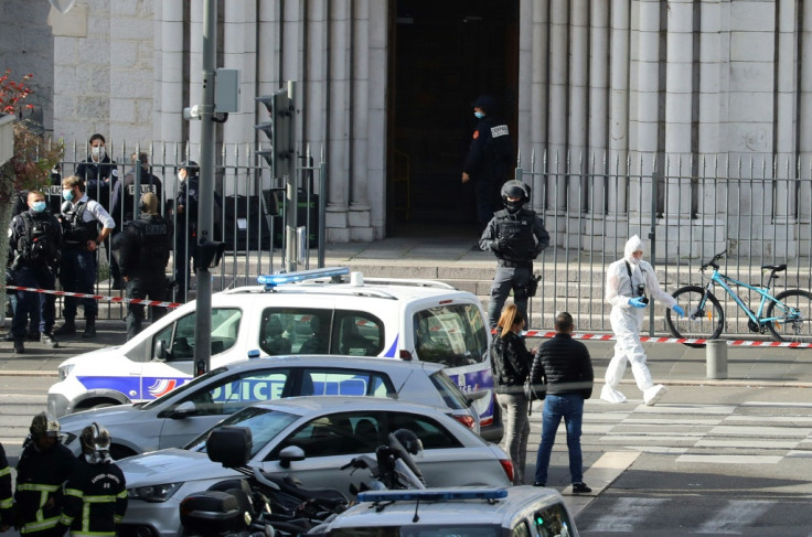 French police at the Basilica of Notre-Dame 