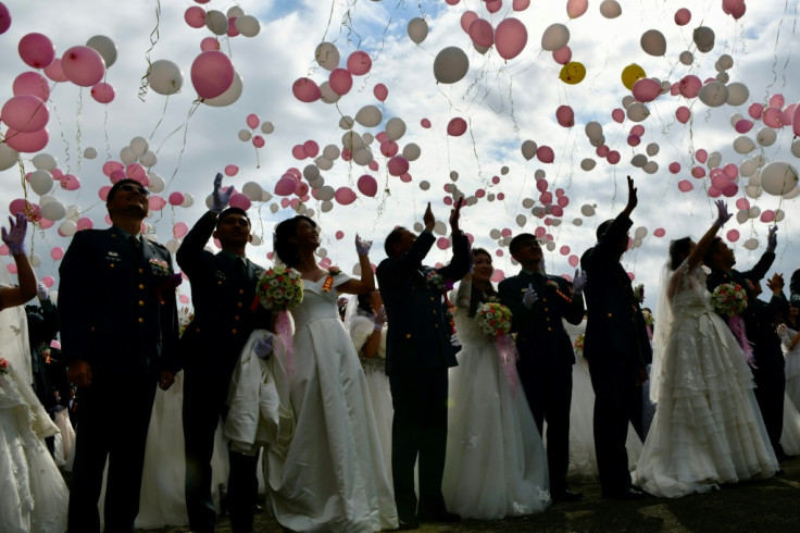 Same sex couples at Military wedding