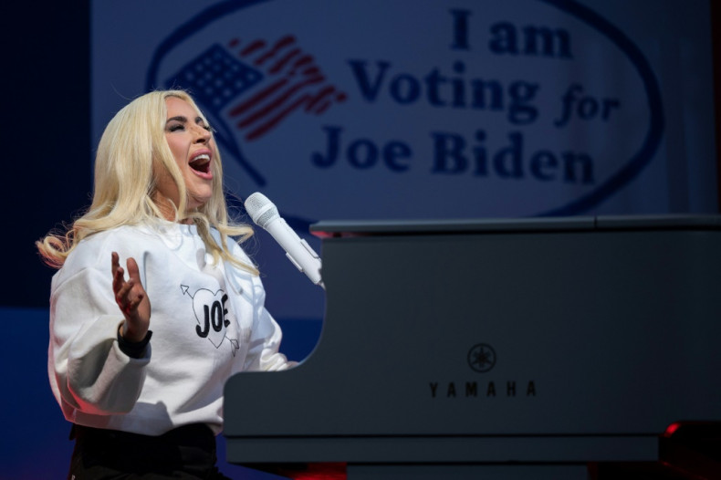 Lady Gaga at Biden's drive-in campaign