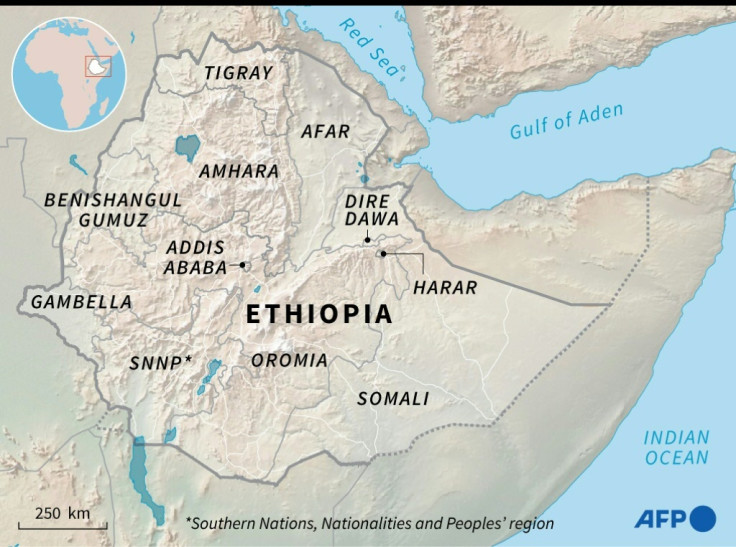 Map of Ethiopia's regions