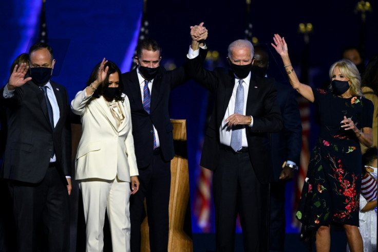 Joe Biden and Kamala Harris with spouses