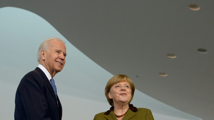 Joe Biden and German Chancellor Angela Merkel