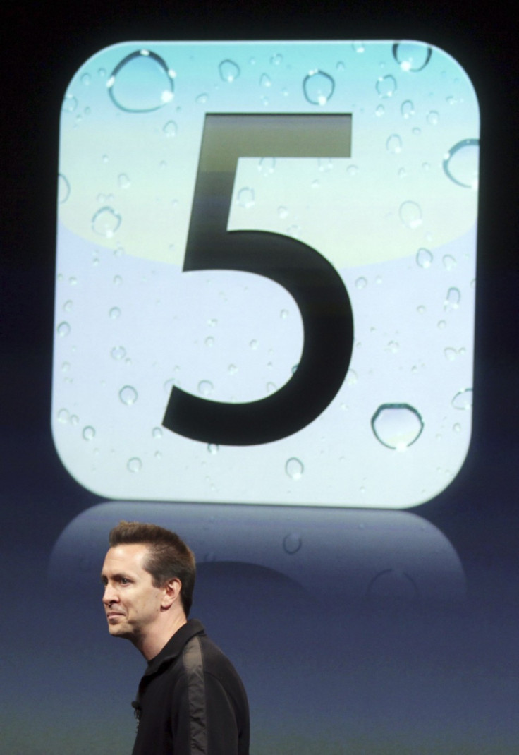 Scott Forstall, senior vice president of iPhone Software at Apple, speaks about iOS5 at Apple headquarters in Cupertino 04/10/2011