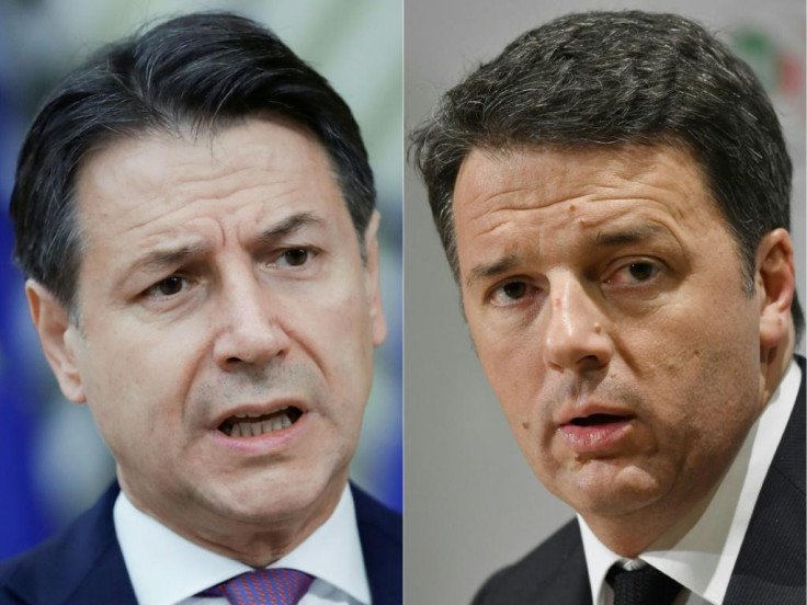 Matteo Renzi (right), Prime Minister Giuseppe Conte