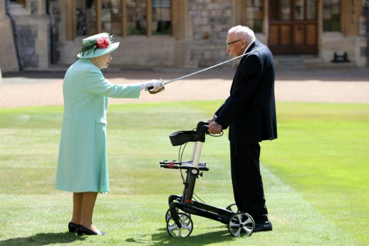 Queen Elizabeth II and Tom Moore