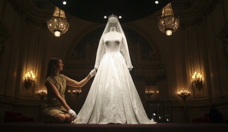 The wedding dress of Britain's Catherine, Duchess of Cambridge