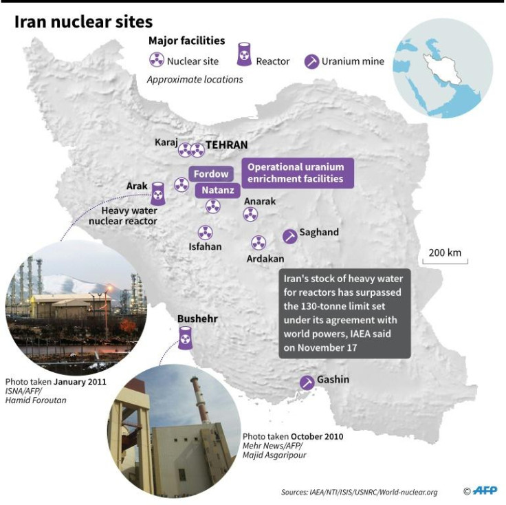 Map of Iran's nuclear facilities