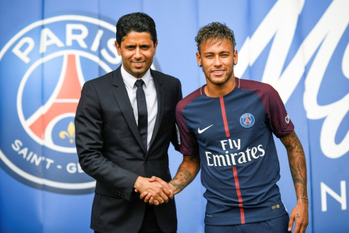 PSG president Nasser Al-Khelaifi and Neymar Jr.