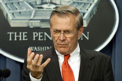 Then-US defense secretary Donald Rumsfeld