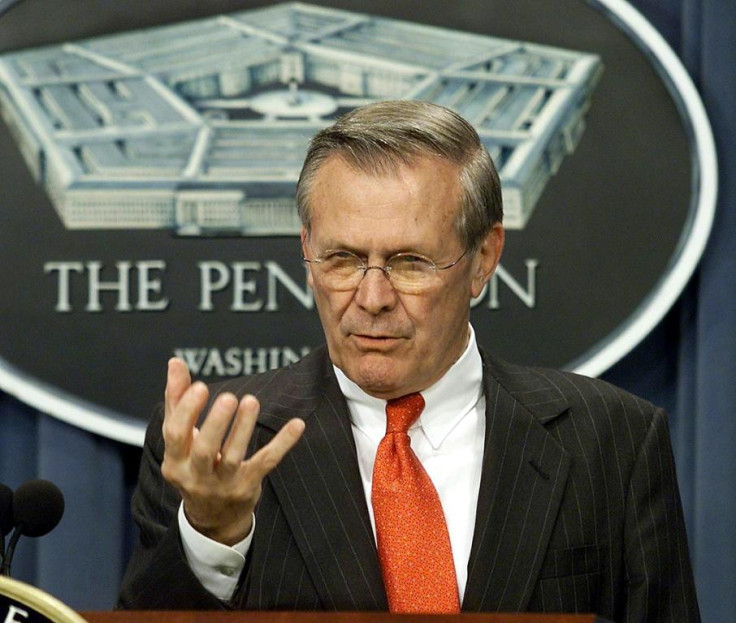 Then-US defense secretary Donald Rumsfeld