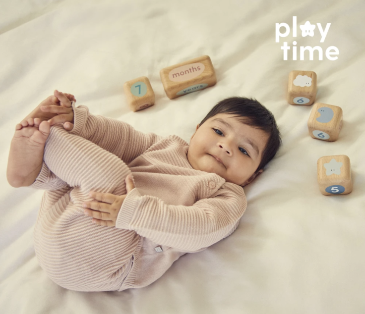 Mori Wooden Baby Milestone Blocks Mori Wooden Baby Milestone Blocks