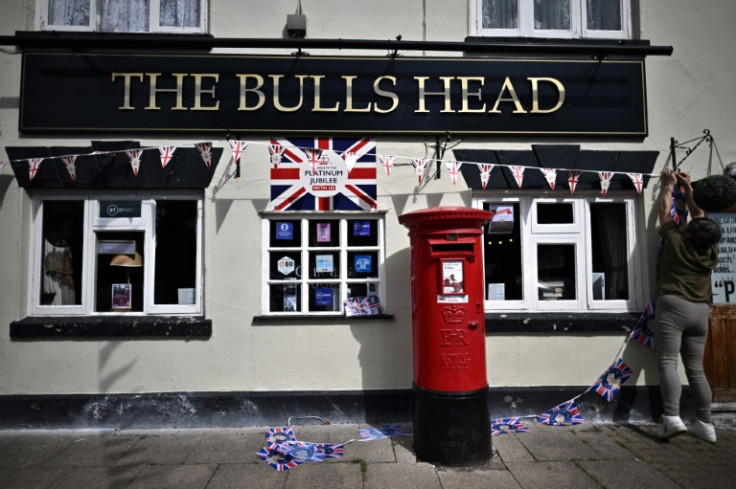 Decorations - most of them Union Jack flags - have been hung for the Platinum Jubilee