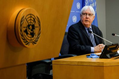 U.N. humanitarian affairs chief Martin Griffiths gives update on Ukraine