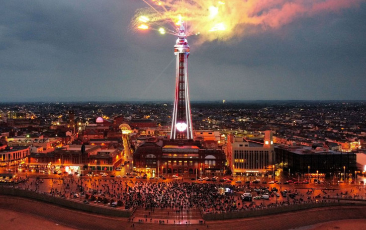 Fireworks explode above Blackpool Tower during the lighting of the Principal Platinum Jubilee Beacon ceremony during the Queen's Platinum Jubilee celebrations, in Blackpool