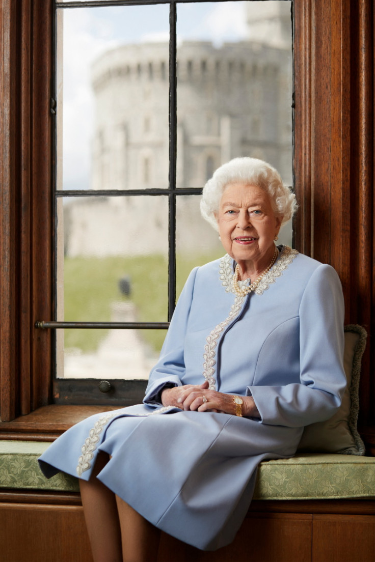 An undated handout photo issued by Buckingham Palace of the official Platinum Jubilee portrait of Britain's Queen Elizabeth II