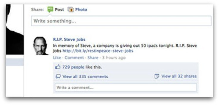 Jobs iPad Facebook Scam