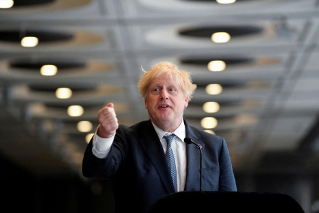 British Prime Minister Boris Johnson gives a speech