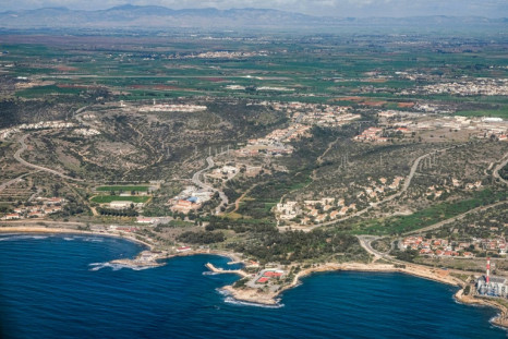 An aerial view of Britain's military Dhekelia Sovereign Base Area in eastern Cyprus, a former British colony which became independent in 1960