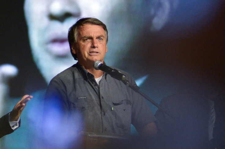 Brazil's President Jair Bolsonaro speaks during a ceremony in Brasilia