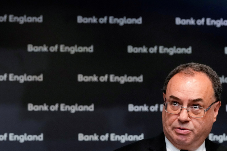 Governor of the Bank of England Andrew Bailey addresses the media on the Monetary Policy Report, in London