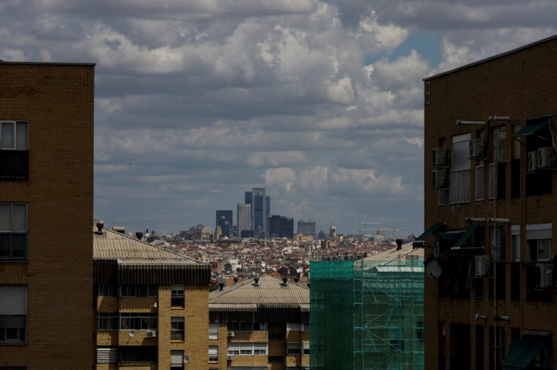 Roofs with asbestos are seen in the working-class neighbourhood of Orcasitas in Madrid